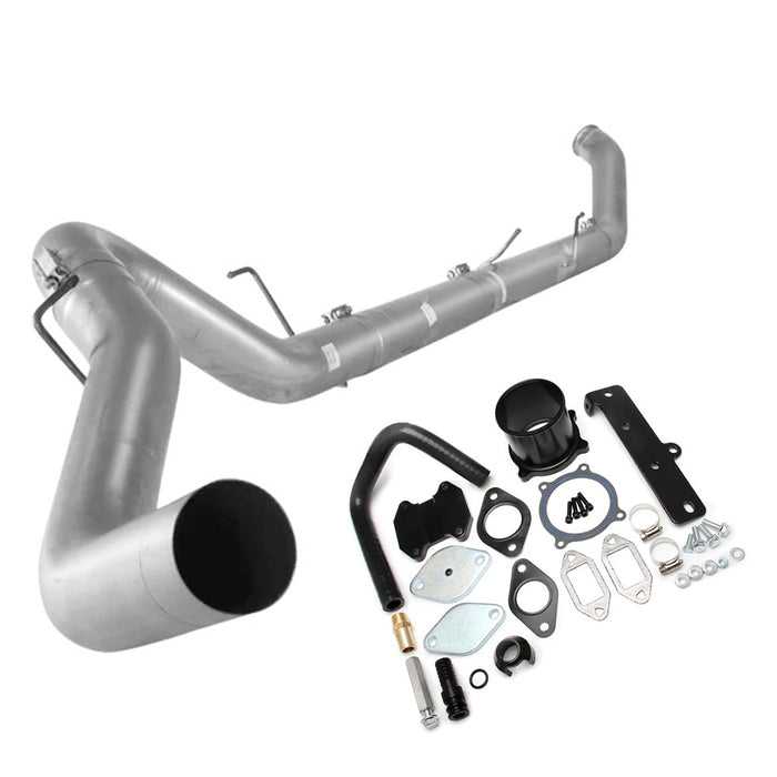 Seguler 5″ Turbo Back Exhaust DPF Delete Pipe & Cooler & Throttle EGR Valve Delete Kit for 2013-2018 6.7L Dodge Ram Cummins