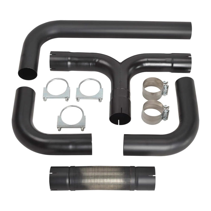 Stainless Steel 5" T Pipe Kit Dual Smoker Exhaust Stack System Universal