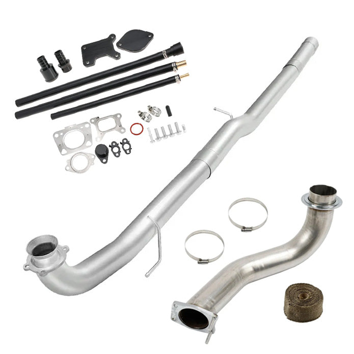 Seguler 4" DPF Race pipe & 3.5'' Downpipe Exhaust & Cooler EGR Valve Delete kit for 2017-2022 6.6L Chevy GMC Duramax