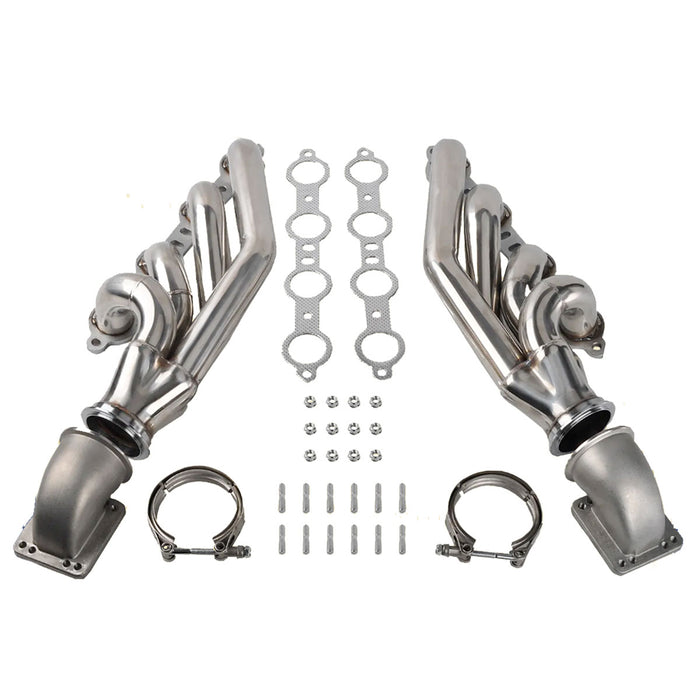 Seguler 1997-2015 Chevrolet Corvette/Chevrolet Camaro/Pontiac Firebird GTO GM V8+Elbows T3 T4 to 3.0" V Band LS Turbo Exhaust Header Manifold