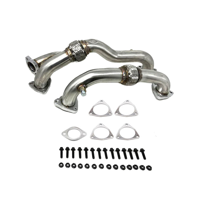 Seguler 2008-2010 6.4L Ford F250 F350 F450 F550 Powerstroke Diesel Heavy Duty Polished Exhaust Up-Pipe