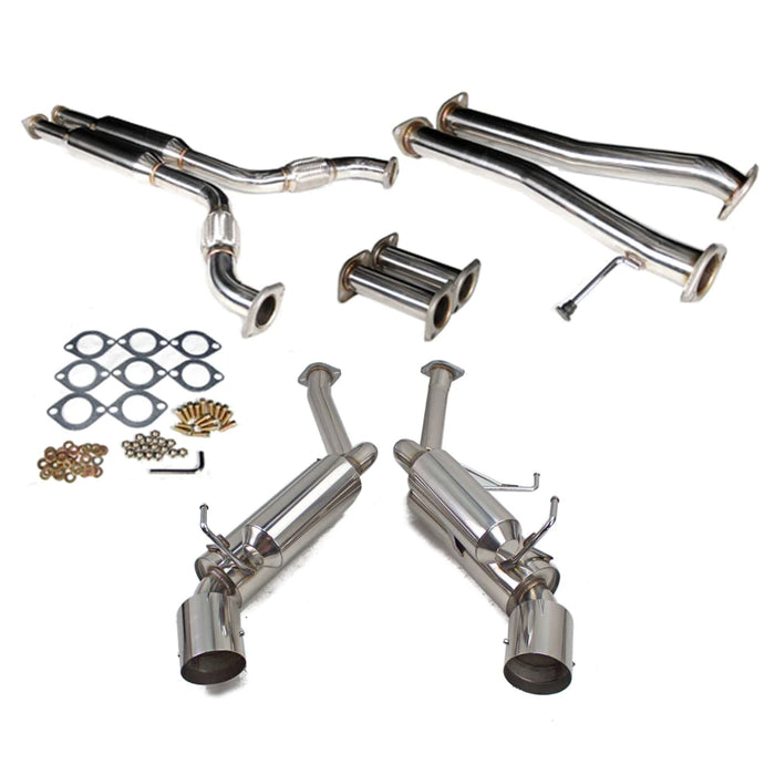 Seguler Nissan 350Z (03-08) G35 Coupe RWD (03-06) Y-Pipe Polished Catback w/ 4.5" Tips Rev9 Exhaust