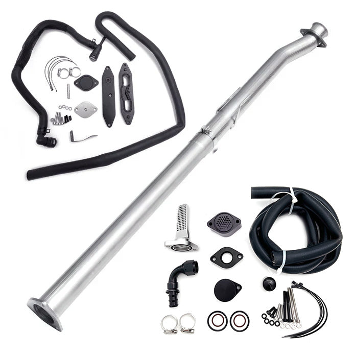 Seguler 4" Diesel Super Duty Exhaust Delete Pipe & CCV PCV Reroute Engine Ventilation EGR Valve Delete Kit for 2011-2019 6.7L Ford Powerstroke