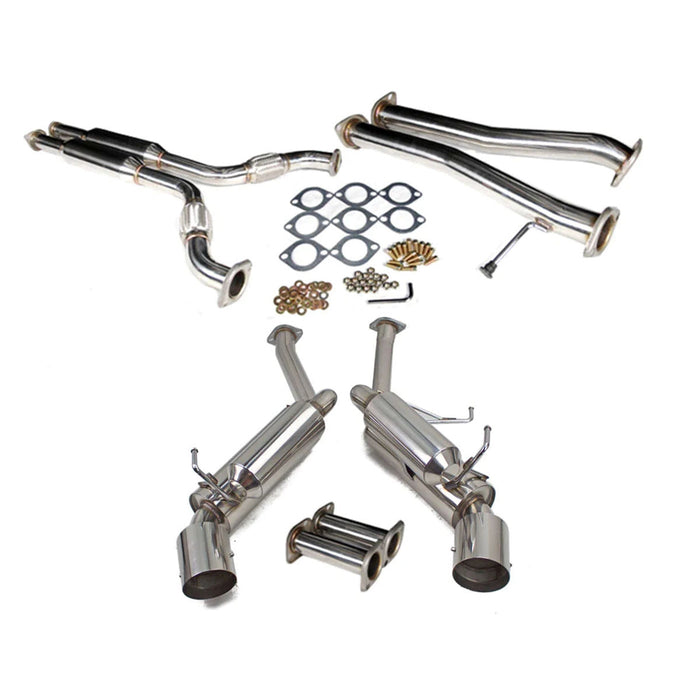 Seguler Nissan 350Z (03-08) G35 Coupe RWD (03-06) Y-Pipe Polished Catback w/ 4.5" Tips Rev9 Exhaust