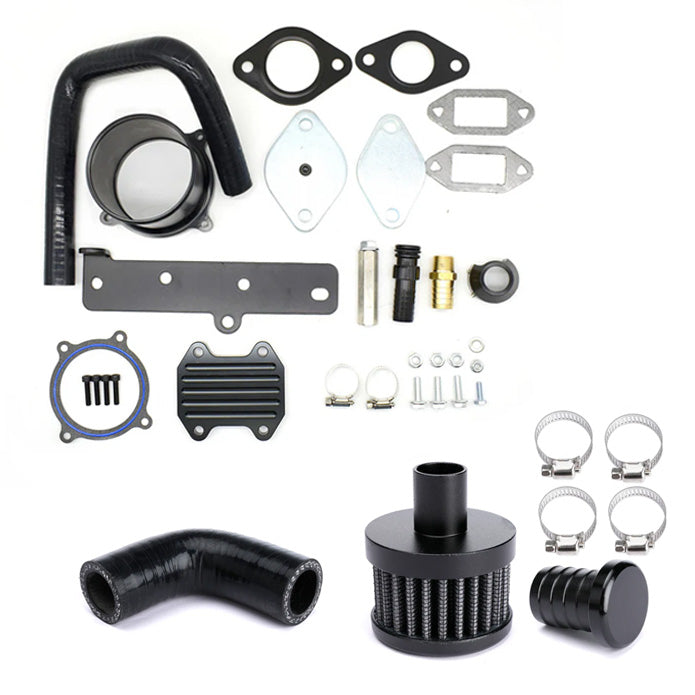 Seguler Cooler & Throttle & CCV Crankcase Ventilation EGR Valve Delete Kit for 2013-2018 6.7L Dodge Ram Cummins