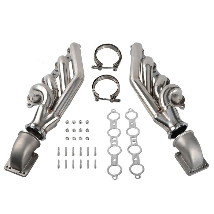 Seguler 1997-2015 Chevrolet Corvette/Chevrolet Camaro/Pontiac Firebird GTO GM V8+Elbows T3 T4 to 3.0" V Band LS Turbo Exhaust Header Manifold