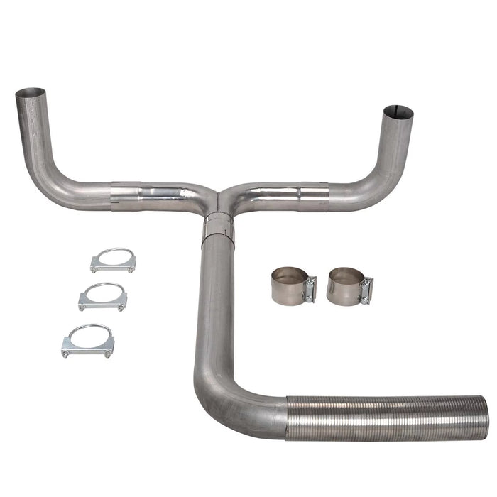 Seguler Chevy Dodge Ford Full Size Pickup T409 Stainless Steel 4 Inch Diesel Dual Stack Kit Exhaust T-Pipe Connector Kit