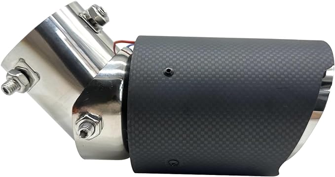 Seguler Tail Throat Flexible Exhaust Blue LED Carbon Fiber Universal Vehicles 1.5”-2.4” Adjustable Inlet Tailpipe