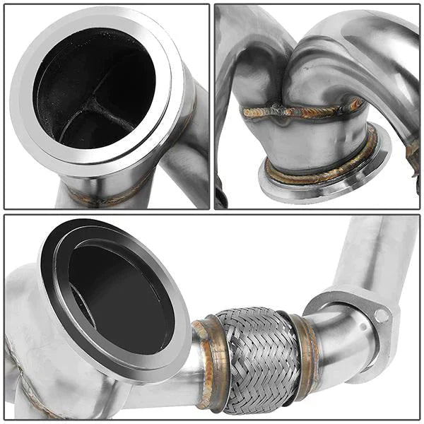 Seguler 2003-2007 6.0L Ford F250 F350 F450 Powerstroke Heavy Duty Polished Exhaust Up-Pipe Y-Pipe & EGR Basic Cooler valve Kit