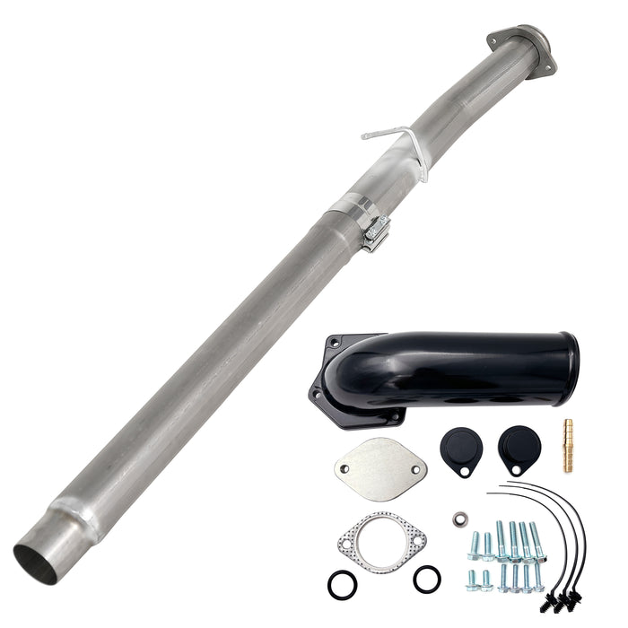 For 2008-2010 6.4L Ford F250 F350 F450 F550 Powerstroke Diesel 4inch Cat DPF Delete Pipe EGR Delete Kit