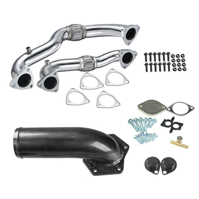 For 2008-2010 6.4L Ford F250 F350 F450 F550 V8 Powerstork Diesel EGR Delete Plates Bypass Exhaust Up Pipes