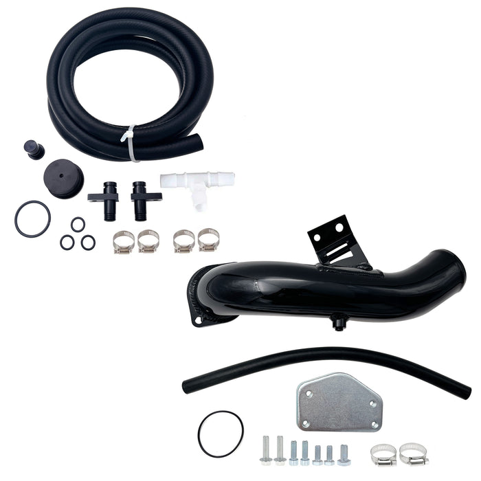 Seguler 2004-2005 6.6L Chevy GMC Silverado LLY Duramax Turbo Piping CCV PCV Reroute & EGR valve Delete Kit