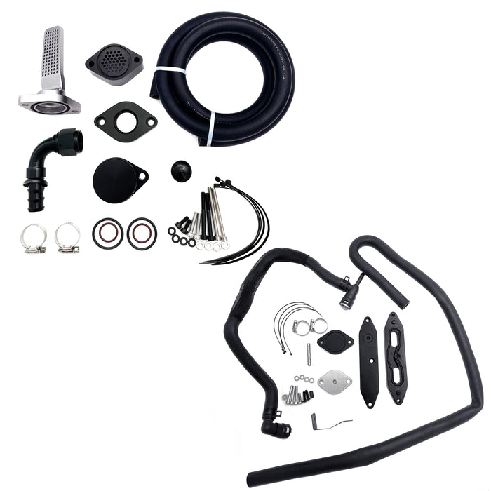 Seguler 2011-2019 6.7L Ford Powerstroke CCV PCV Reroute Engine Ventilation & Diesel EGR Valve Delete Kit