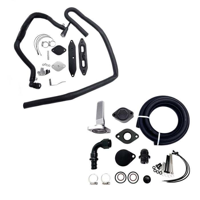 Seguler 2011-2019 6.7L Ford Powerstroke CCV PCV Reroute Engine Ventilation & Diesel EGR Valve Delete Kit