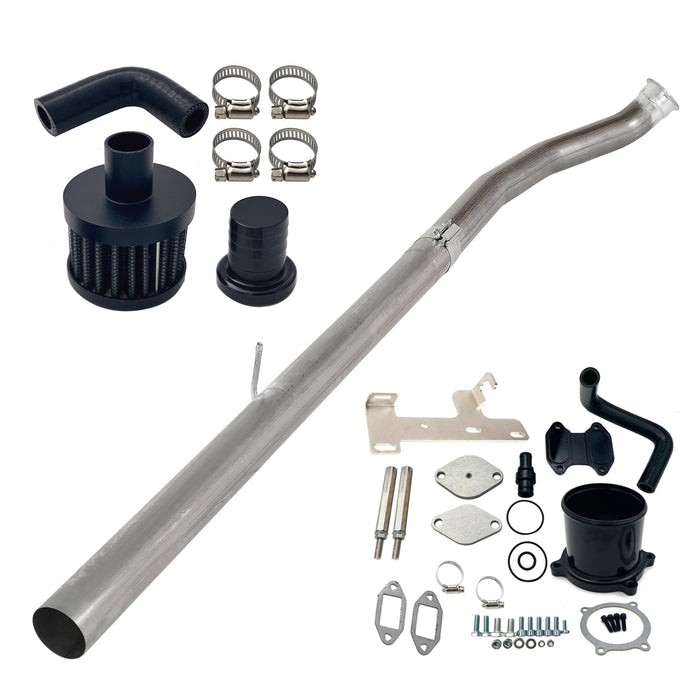 Seguler 4" DPF Delete Race Pipe & Throttle Cooler & EGR Valve Delete Kit for 2010-2012 6.7L Dodge Ram Cummins