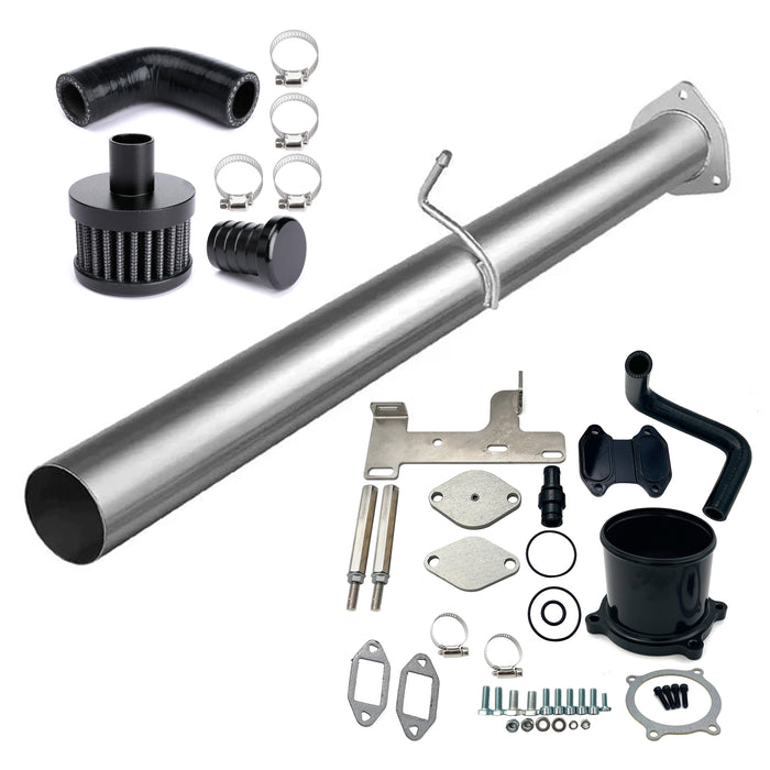 Seguler 4" Exhaust DPF Race Pipe & Throttle Cooler EGR Valve Delete Kit for 2010-2012 6.7L Dodge Ram Cummins