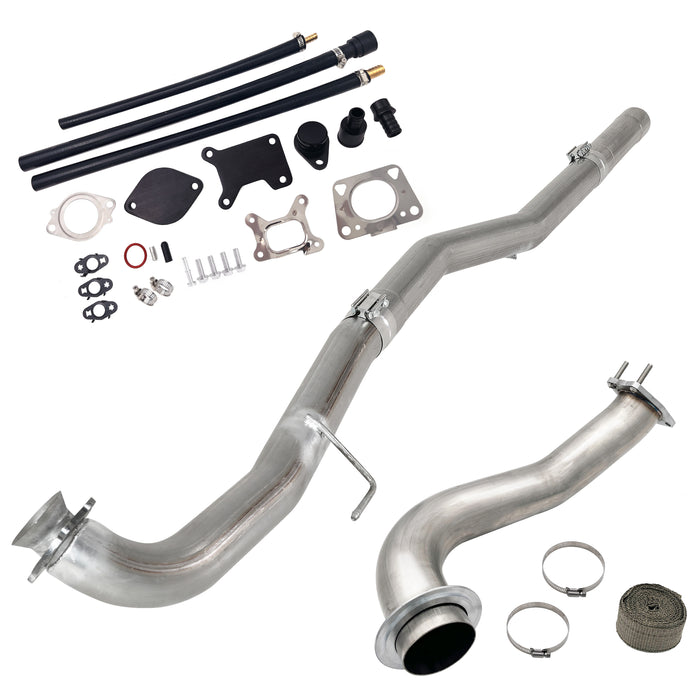 Seguler 4" DPF pipe & 3.5" Downpipe & EGR Cooler Delete kit for 2017-2022 6.6L Duramax