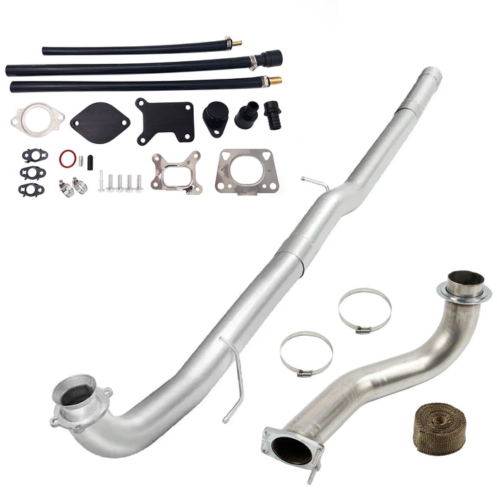 Seguler 4" DPF Race pipe & 3.5'' Downpipe Exhaust & Cooler EGR Valve Delete kit for 2017-2022 6.6L Chevy GMC Duramax