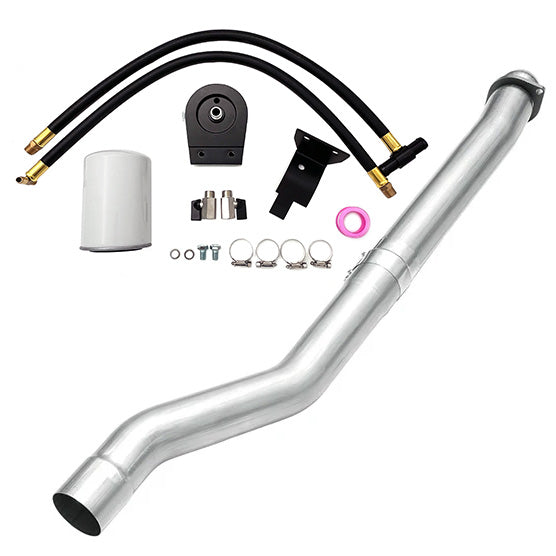 Seguler 3.5" Cat & Muffler Delete Pipe & Coolant Filtration Filter Kit for 2003-2007 6.0L Ford Powerstroke