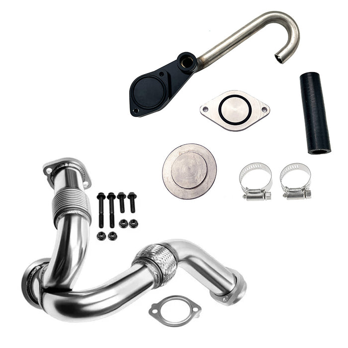 Seguler Diesel Heavy Duty Exhaust Up-Pipe Y-Pipe & EGR valve Delete Kit for 2003-2007 6.0L FORD Powerstroke