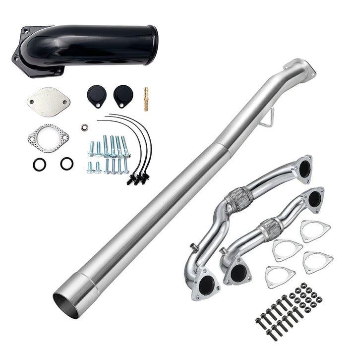 Seguler 4" Cat & DPF Delete Pipe & EGR Valve Delete Kit for 2008-2010 6.4L Ford Powerstroke