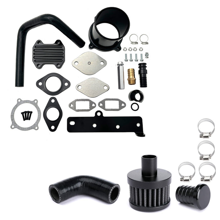 Seguler 4'' Turbo Diesel Exhaust Tube Pipe & Cooler & Throttle Valve & CCV Black Crankcase Ventilation EGR kit for 2013-2018 6.7L Dodge Ram