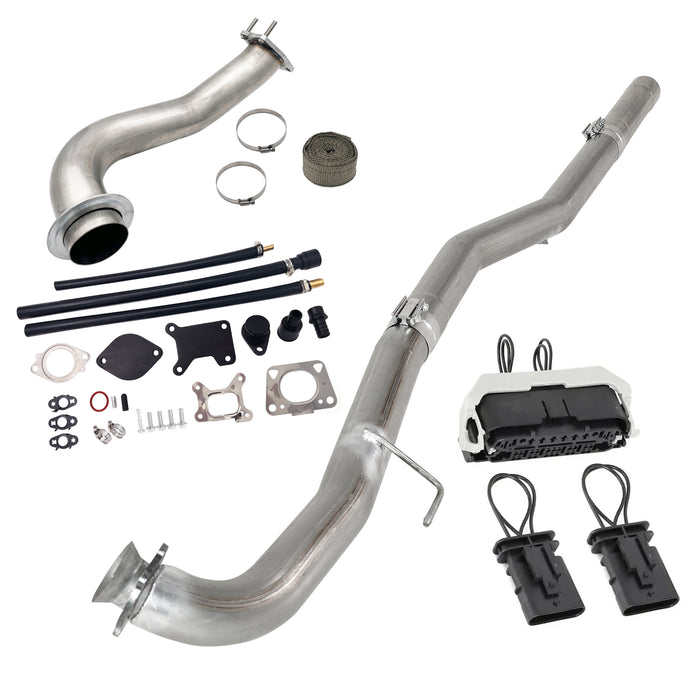 Seguler 2020-2022 6.6L Duramax L5P 4" DPF Delete pipe & 3.5" Downpipe w/EGR Delete kit